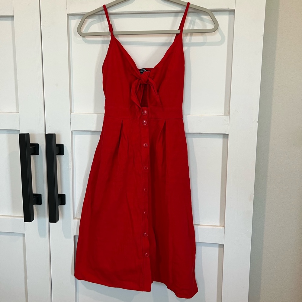 One clothing LA red midi dress